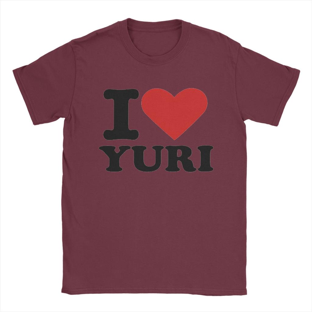 I Love Yuri TShirt Summer  Cotton TShirts For Male Hipster Loose Tshirt Short Sleeve Vintage Tees