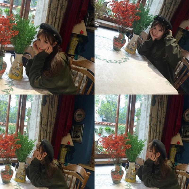 Trendy Iron Rings Beret Punk Style Painter Hat Beanie Hat Octagonal Hat for Morning Workout Chilly Outdoor Activities