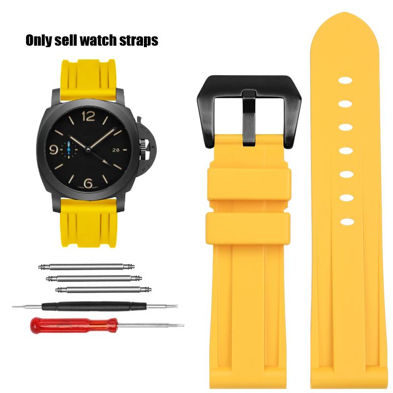 Für Panerai Lumino PAM01312 PAM441 359 111 Armband Dickes Meer Wasserdicht Herren Silikon Uhrenarmband 22 24mm 26mm Gummi Uhrenarmband