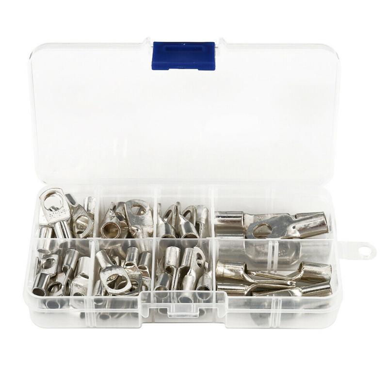 60 Pcs Copper Tube Terminal Set SC25 SC16 SC10 SC6 Series Copper Copper Cable Lug Kit Wire