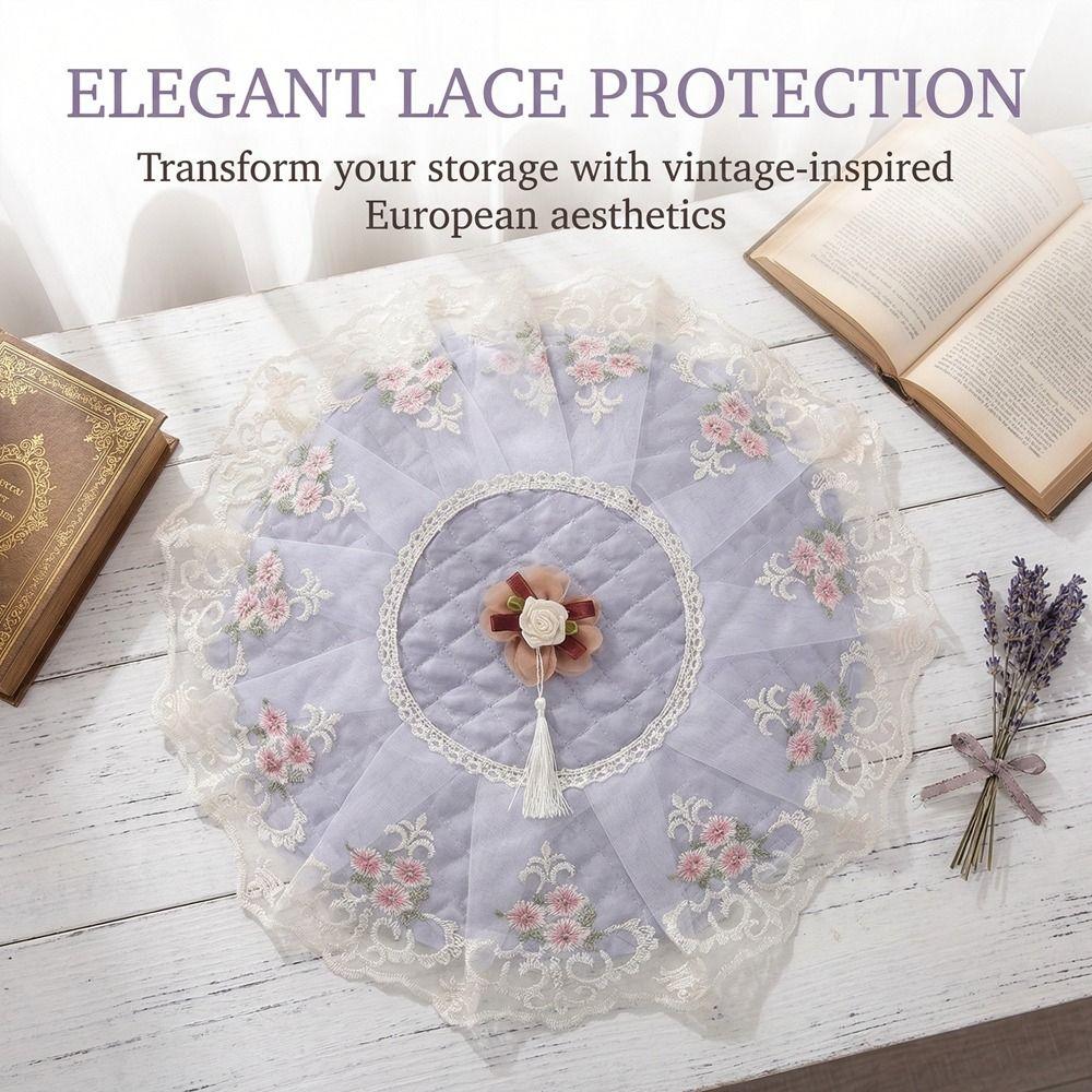 Round Standing Fan Covers Floral Protective Case Minimalist Mesh Covers  Desktop Fan