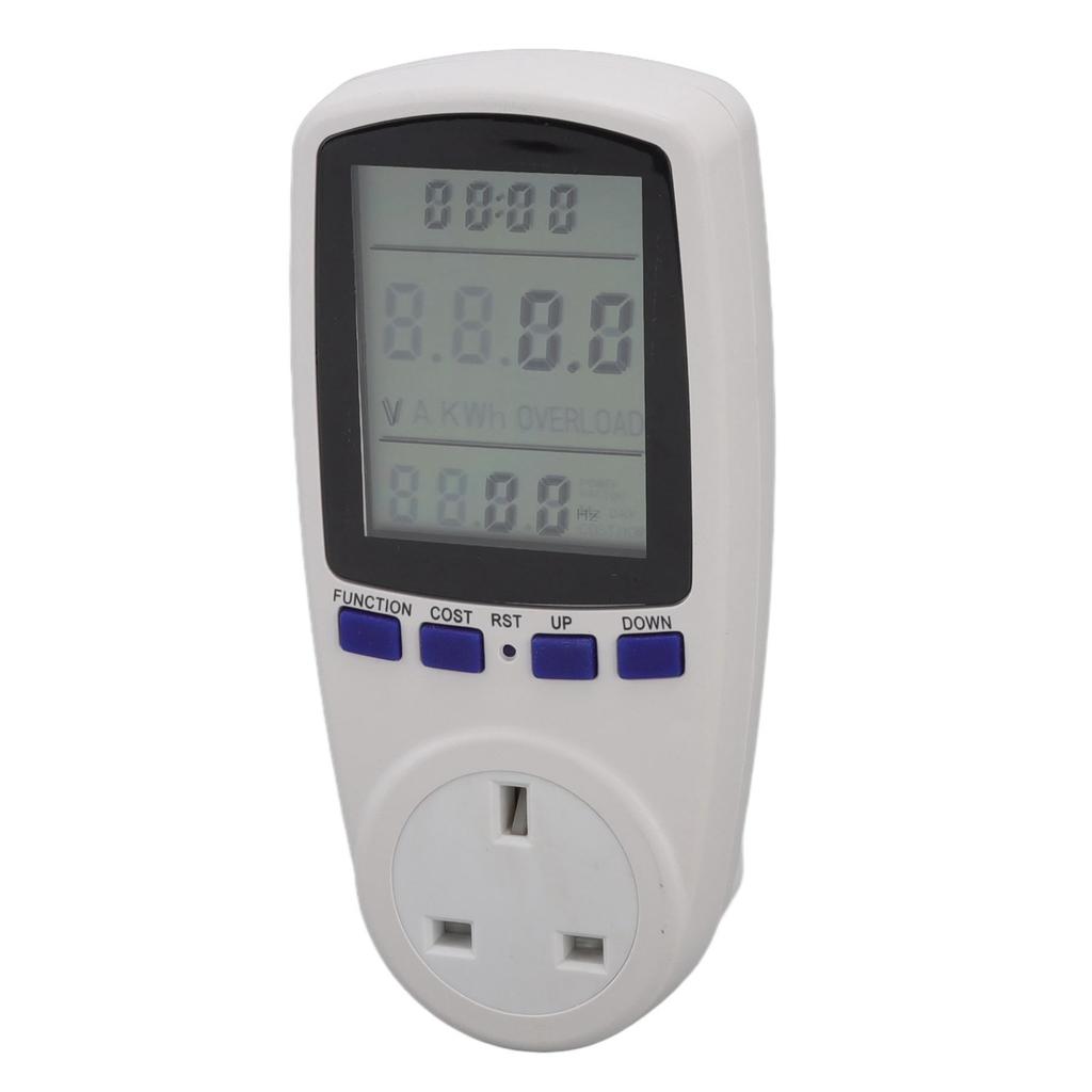 Power Meter Socket LCD Display Overload Protection LED Light Digital Electricity Analyzer Monitor