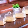 Nordic Style Retro Wooden Cake Plate Glass Cover Dessert Table Display Stand Tray Home Kitchen Decoration Festive Party
