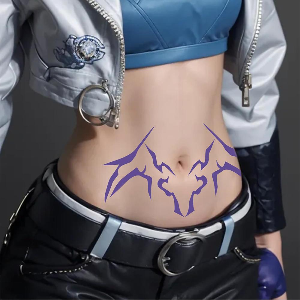 4Sheets Movie Anime Purple Temporary Tattoos For Halloween Cosplay Party