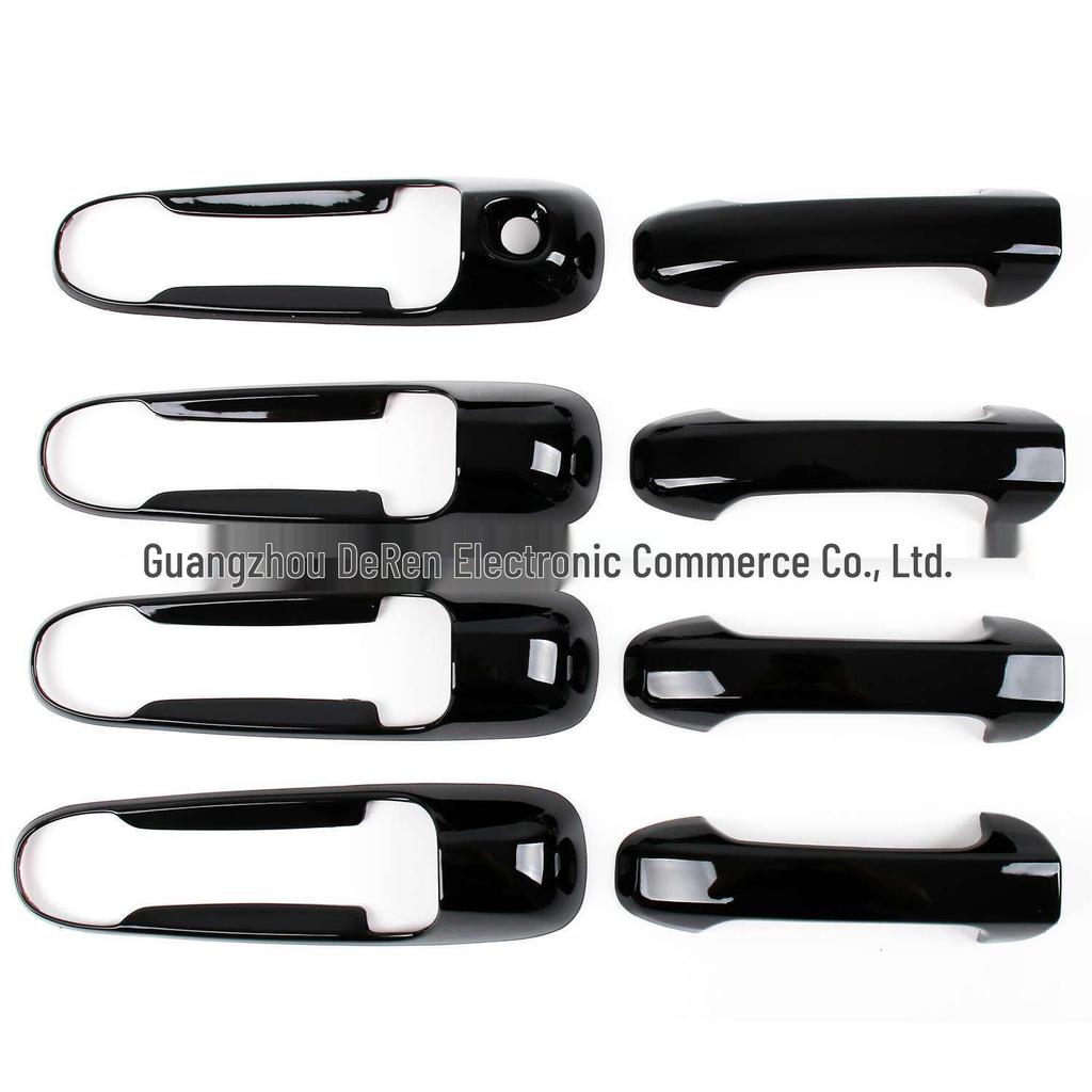 Naklejki na klamki w kolorze czarnym błyszczącym dla 09-18 Dodge Ram 1500/2500 Klamki drzwiowe