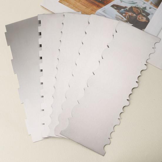 Yousheng 1/5Pcs Cake Scraper Polygonal Pattern Multi-Function Scraper Spatula Easy to Clean Baking Tool Cake Surface Decorator