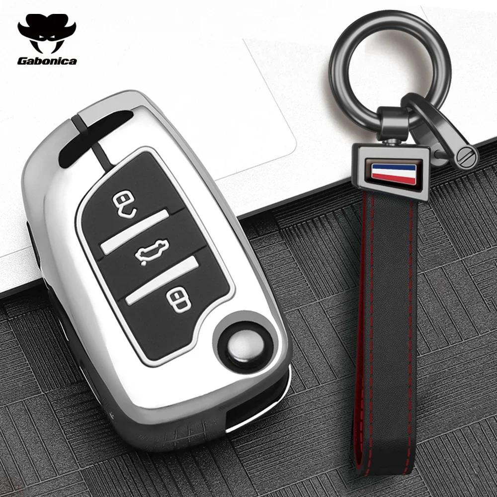 Estuche Plegable para Llave de Coche de Aleación de Zinc de 3 Botones Cubierta Completa Para Peugeot Citroen C1 C2 C3 C4 C5 Ds3 Ds4 Ds5 Ds6 Accesorios de Carcasa para Llave de Coche