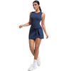 Women Backless Unitard Dance Dress Quick Dry Stretchy Sport Skirt Stage Performance Workout