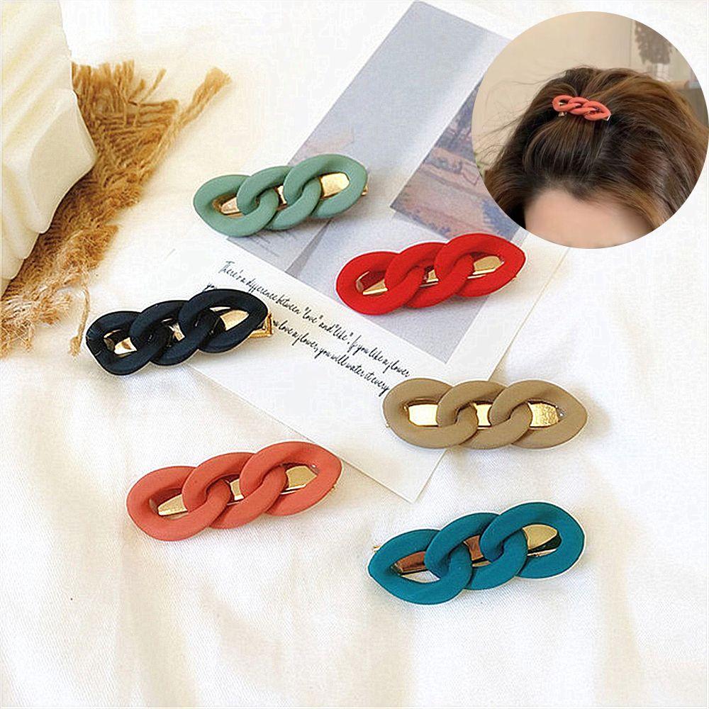 

Elegant Hair Accessories Long Barrettes Chain Hair Clips Hairpins Solid Color Geometric