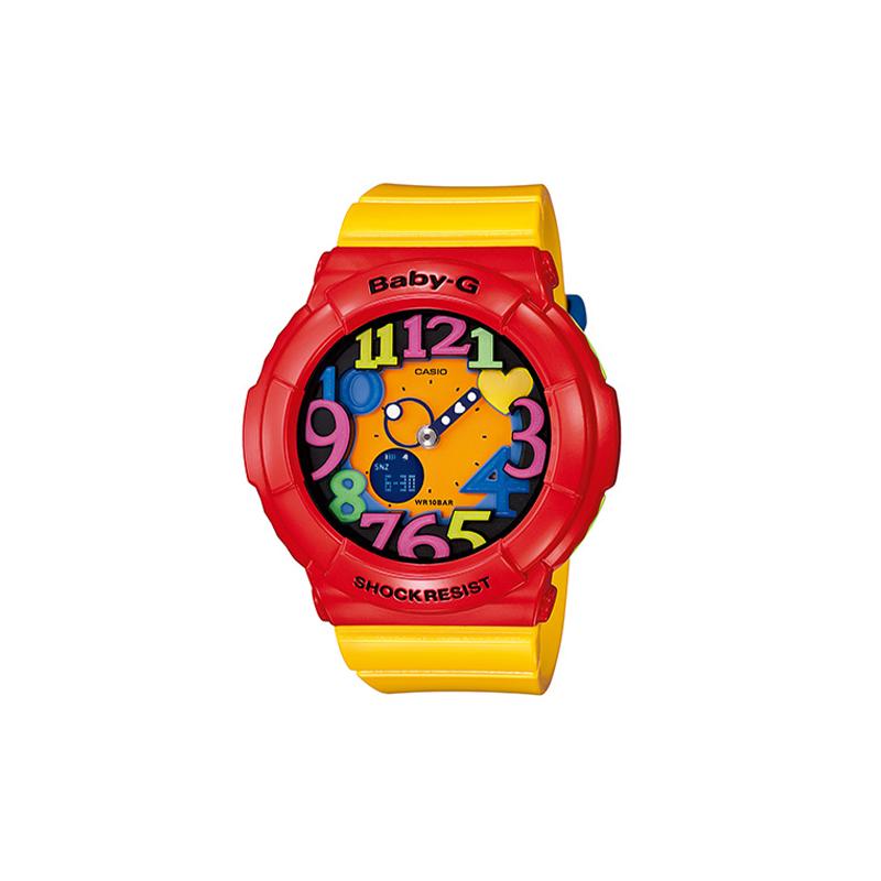 Casio BABY-G Series Neon Series Fashion Trend Classic Pointer Dual Display Dial Sports Waterproof Quartz Movement Rubber Strap BGA-131-4B52021 красный