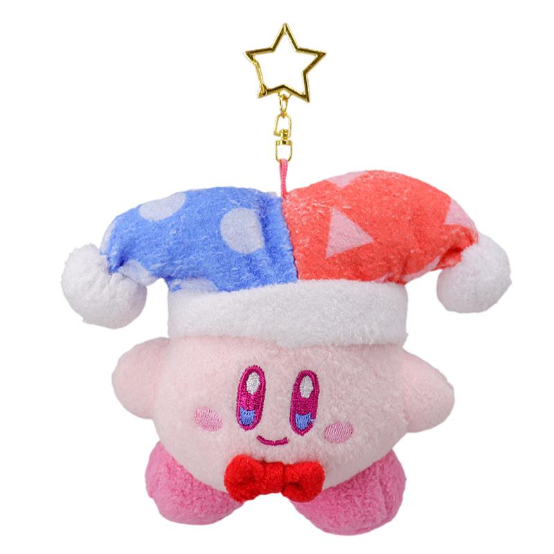 

Adorable Kirby Star Hat Plush Keychain Soft Short Plush Stuffed 12cm Toy StyleD