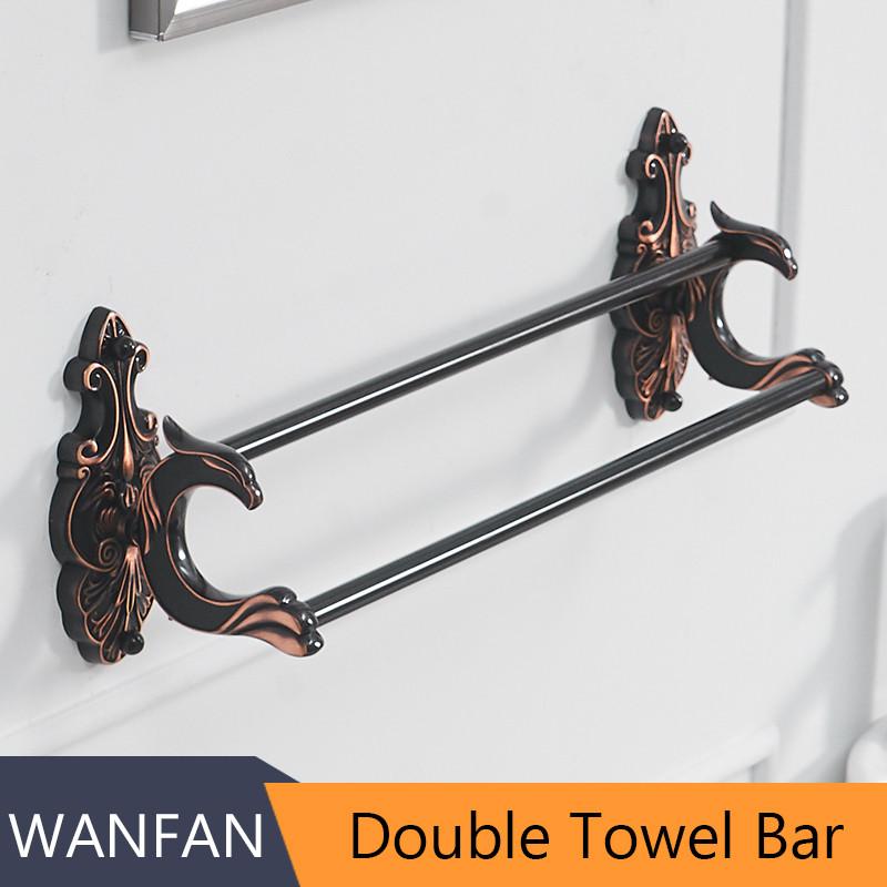 Bath Hardware Sets Black Brushed Bath Cup&Tumbler Holders Europe Toilet Brush Holder Towel Bar Paper Holders Cloth Hook WF-88800