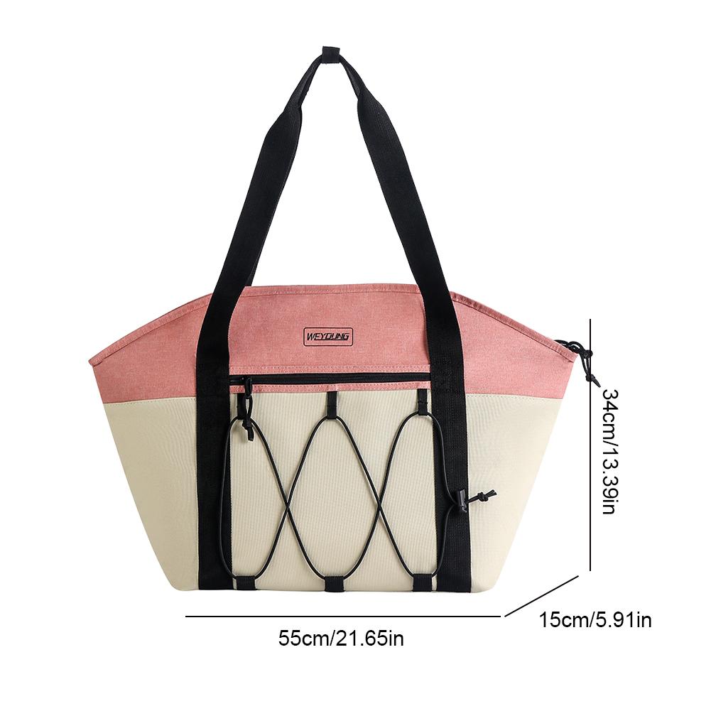 Insulated Cooler Bag Large Capacity Portable Insulation Bag Leakproof Insulated Food Handbag for Supermarket Shopping