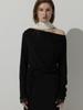 BEMUSE MANSION Drape Neck Top - Black