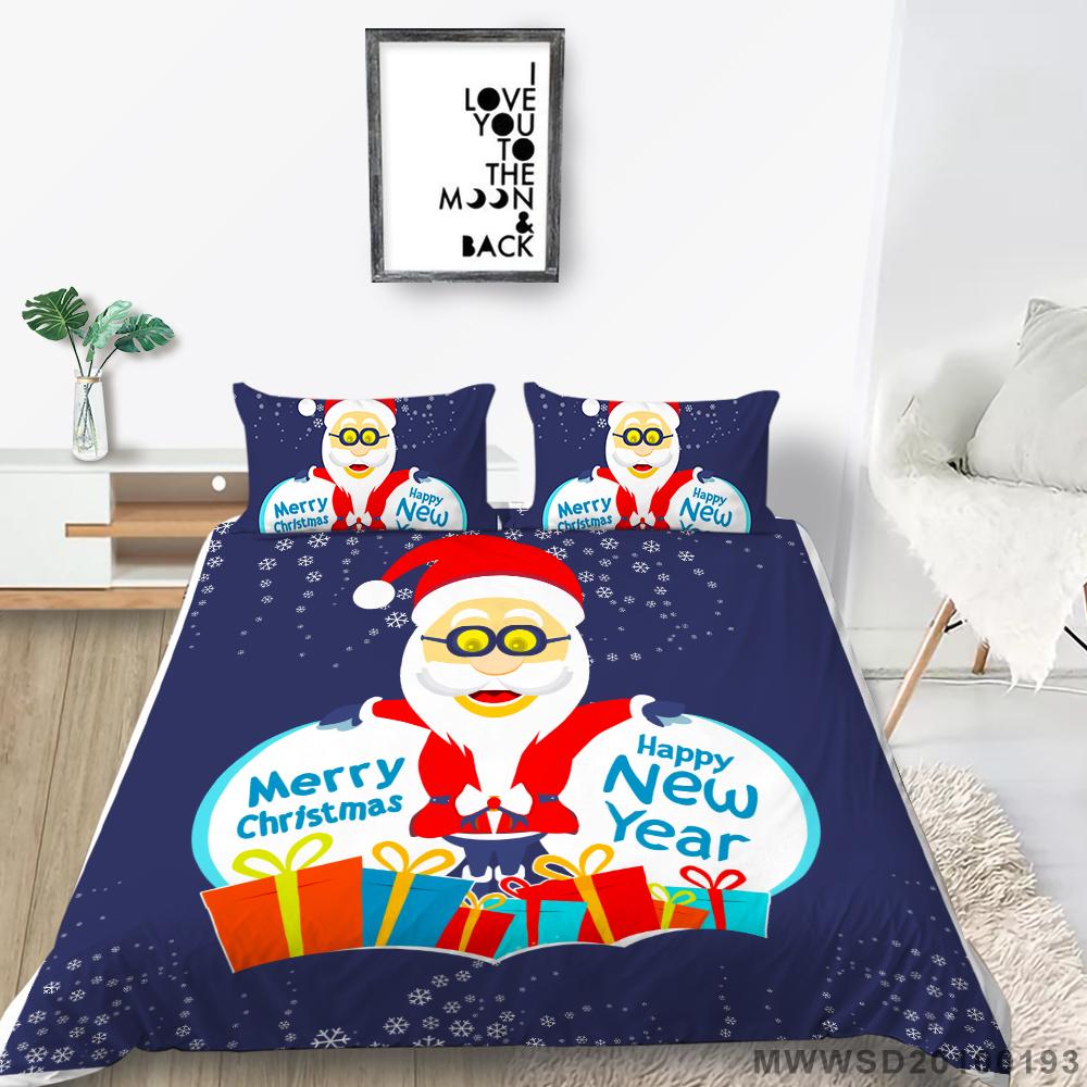 

Рождественский комплект постельного белья для дома, пододеяльник и наволочка AU Queen, односпальная/двуспальная кровать, полноразмерный мягкий удобный пододеяльник, украшение для дома DE 100x135cm