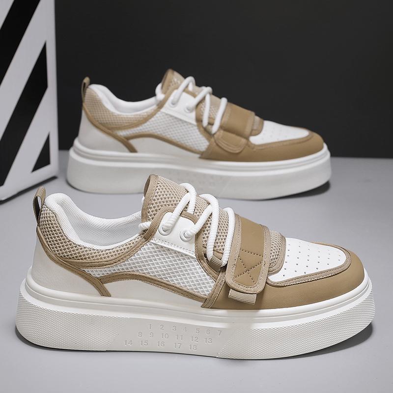 

Men s new mesh breathable board shoes Korean version of student sports shoes Men s casual versatile thick-soled heightening small white tide shoes 44