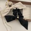 1pc Satin Bow Scrunchies with Accents Elegant Hair Ties for Chic Sophisticated Look Perfect for Daily Styling