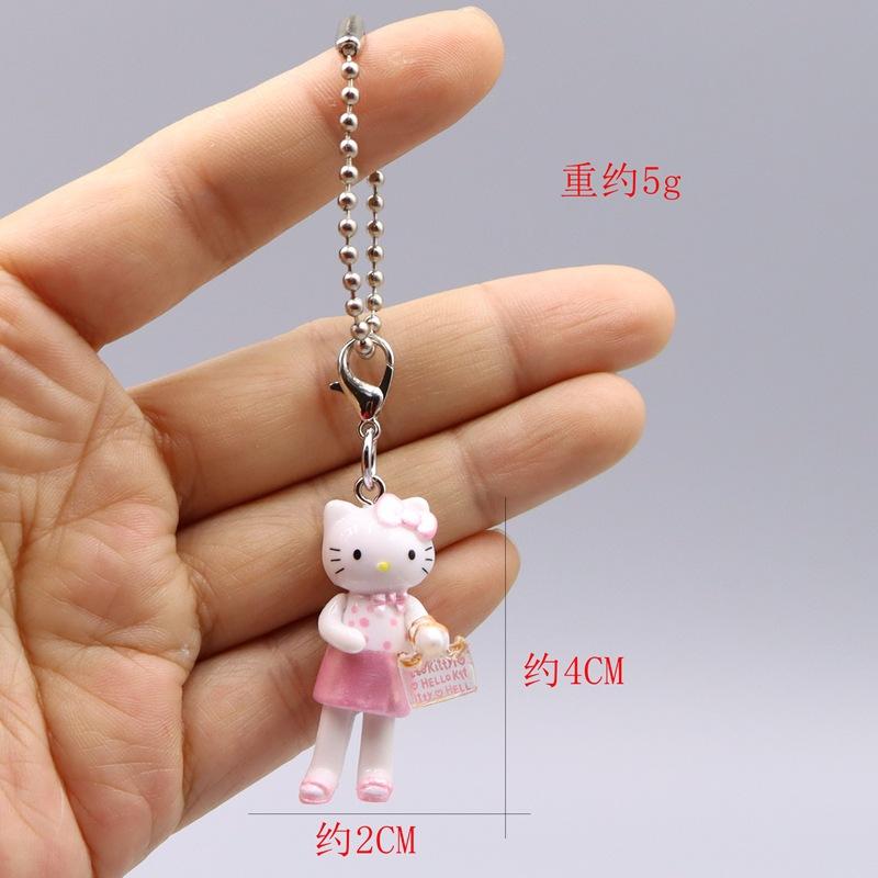Non-Toxic 1Pcs Cartoon Kawaii Bread Bear Cute Little Yellow Chickek Figures Action Cartoon Keychains Bag Accessories Pendants Gift