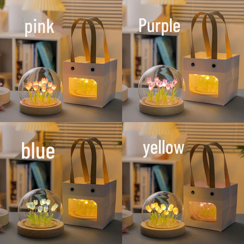 Handmade LED Tulip Nightlight Kit for Bedroom Decor and Christmas Gifts