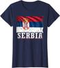 Serbien Serbische Flagge Patriotische Geschenke T-Shirt Hohe Qualität Baumwolle Große Größen Atmungsaktiv Oberteil Locker Freizeit-T-Shirt S3XL