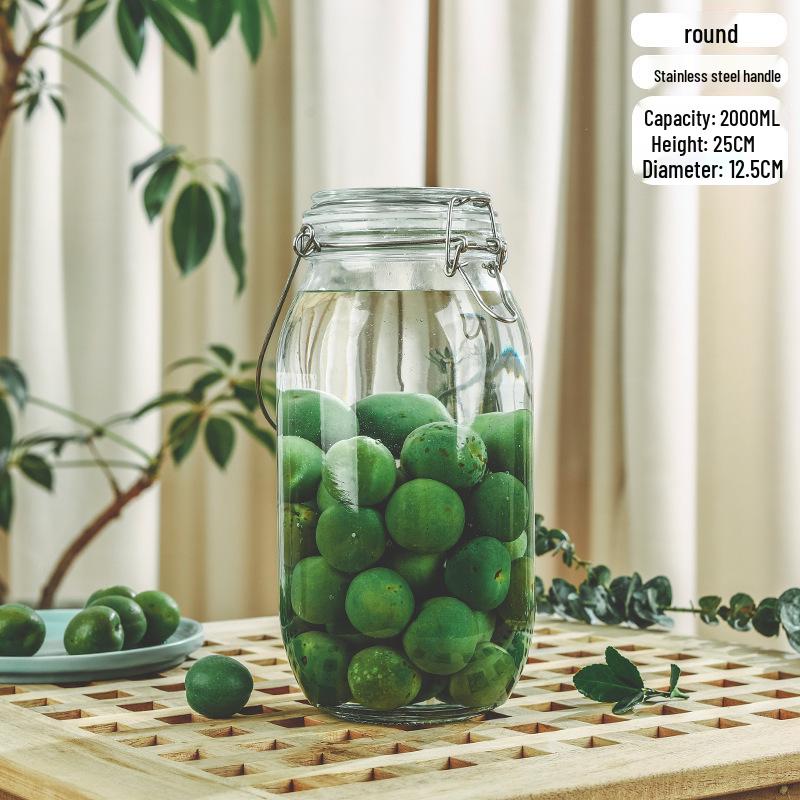 Food-Grade Glass Storage Jar for Nuts, Grains, Wine, Tea, and Honey