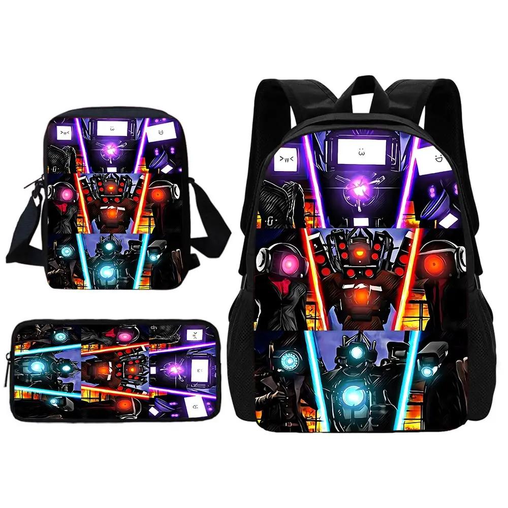 TITAN SPEAKER MAN Child School Backpack With Shoulder Bag Pencil Bags School Bags for Boys Girls Best Gift