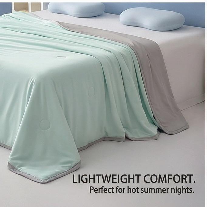 New Washable Ice Silk Summer Quilt Cooling Air Conditioner Blanket for Single & Double Beds