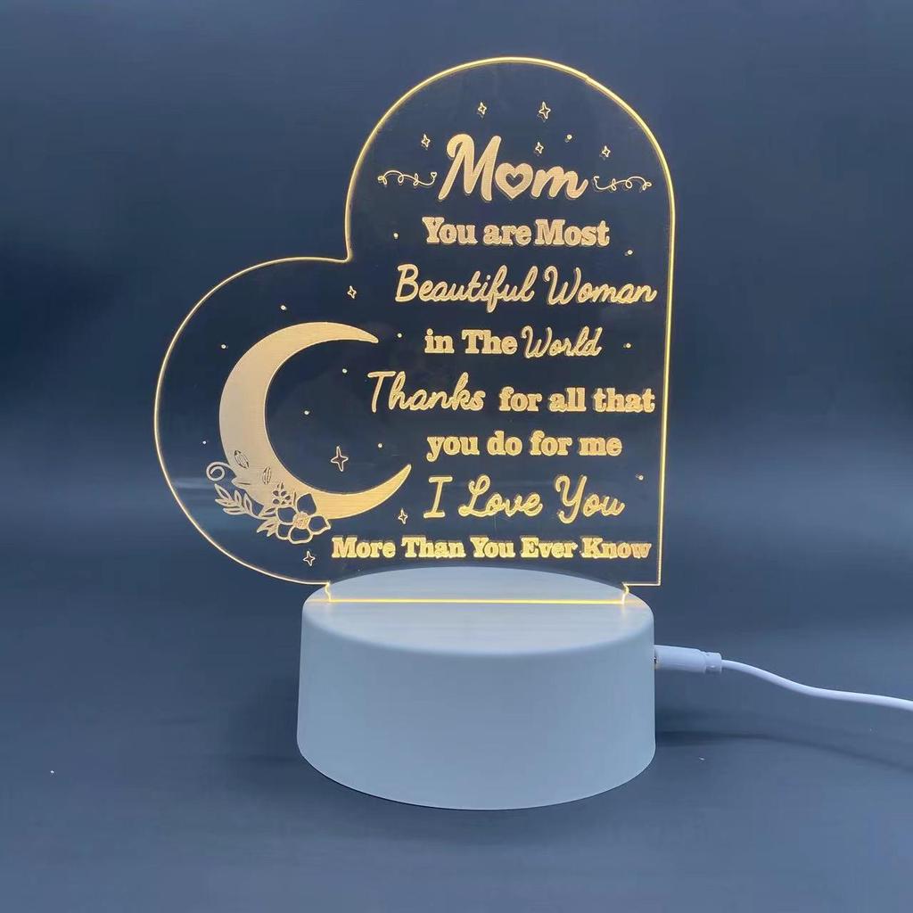 Love-Shaped 3D Acrylic Night Light Puzzle for Holiday Greetings