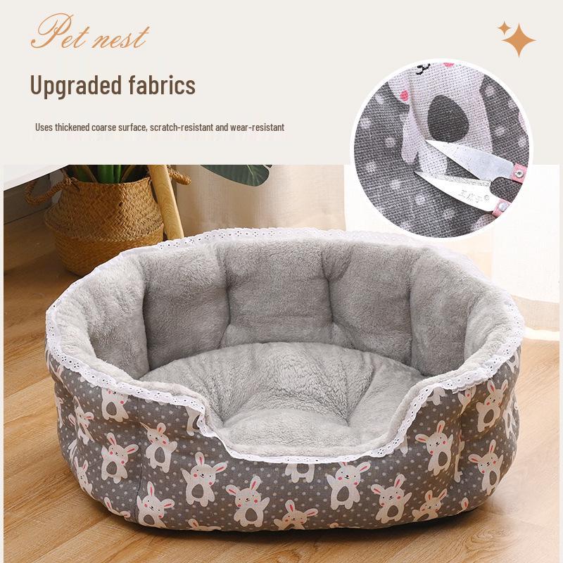 Four Seasons Lace Pet Bed: Princess Dog & Cat Nest for Small Pets