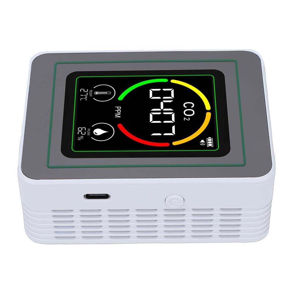 Air Quality Meter 3 in 1 CO2 Temperature Humidity Detect Tester Indoor Portable for Home School