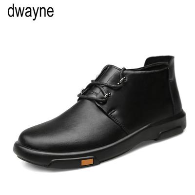 Echt Leer Heren Enkellaarsjes Mode Waterdicht Herfst Winter Buiten Heren Casual Schoenen Hoge Top Schoeisel
