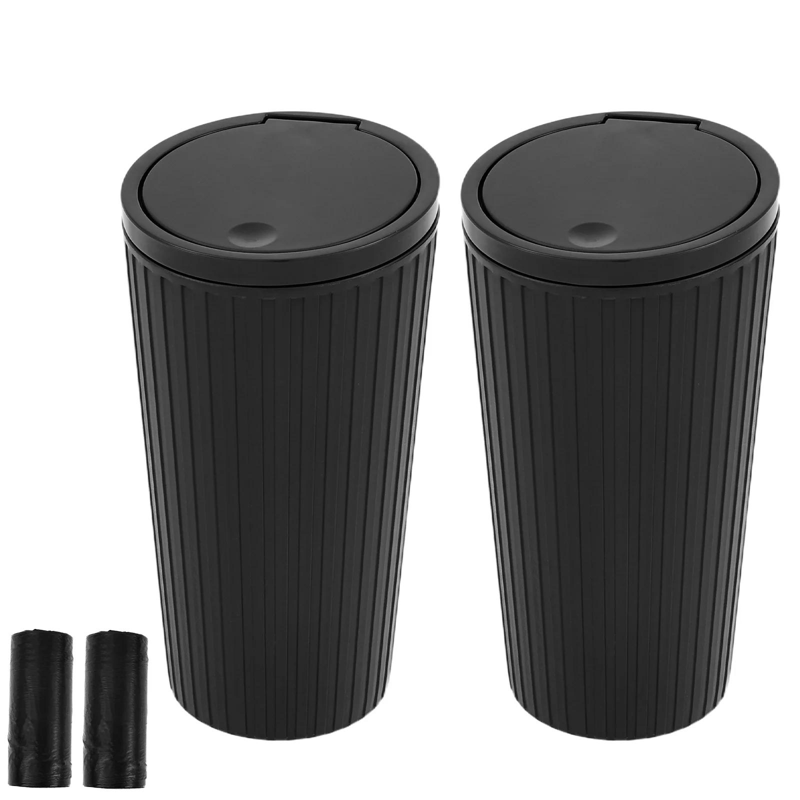 

2Pcs 650ml Plastic Car Trash Can with Lid Easy Cleaning Leak Proof Vehicle Garbage Bin for Car Door Pocket Seat Back Pocket