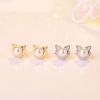 Hot Selling Fashionable Pearl Cat Diamond Earrings