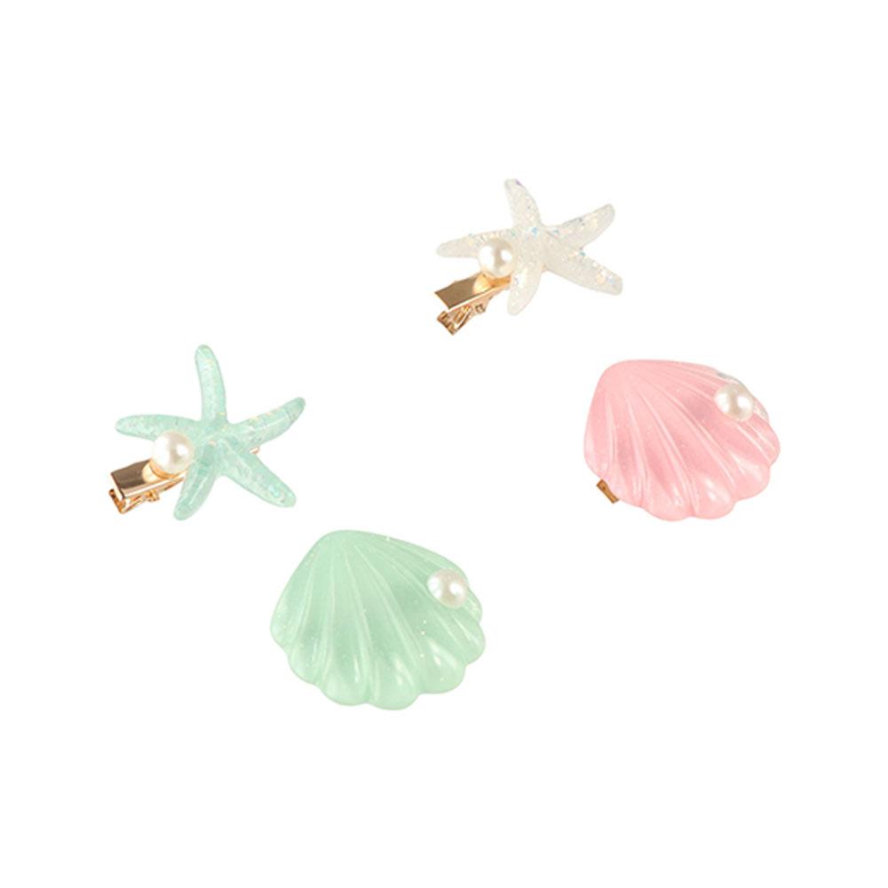 

Sweet Starfish Hair Clip Vintage Sequin Pearl Barrettes Jewelry Jelly Shell Hairpin Beach