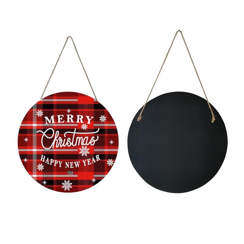 Christmas Wooden Hanging Welcome Sign - Dual-Use Decoration for Shop or Home