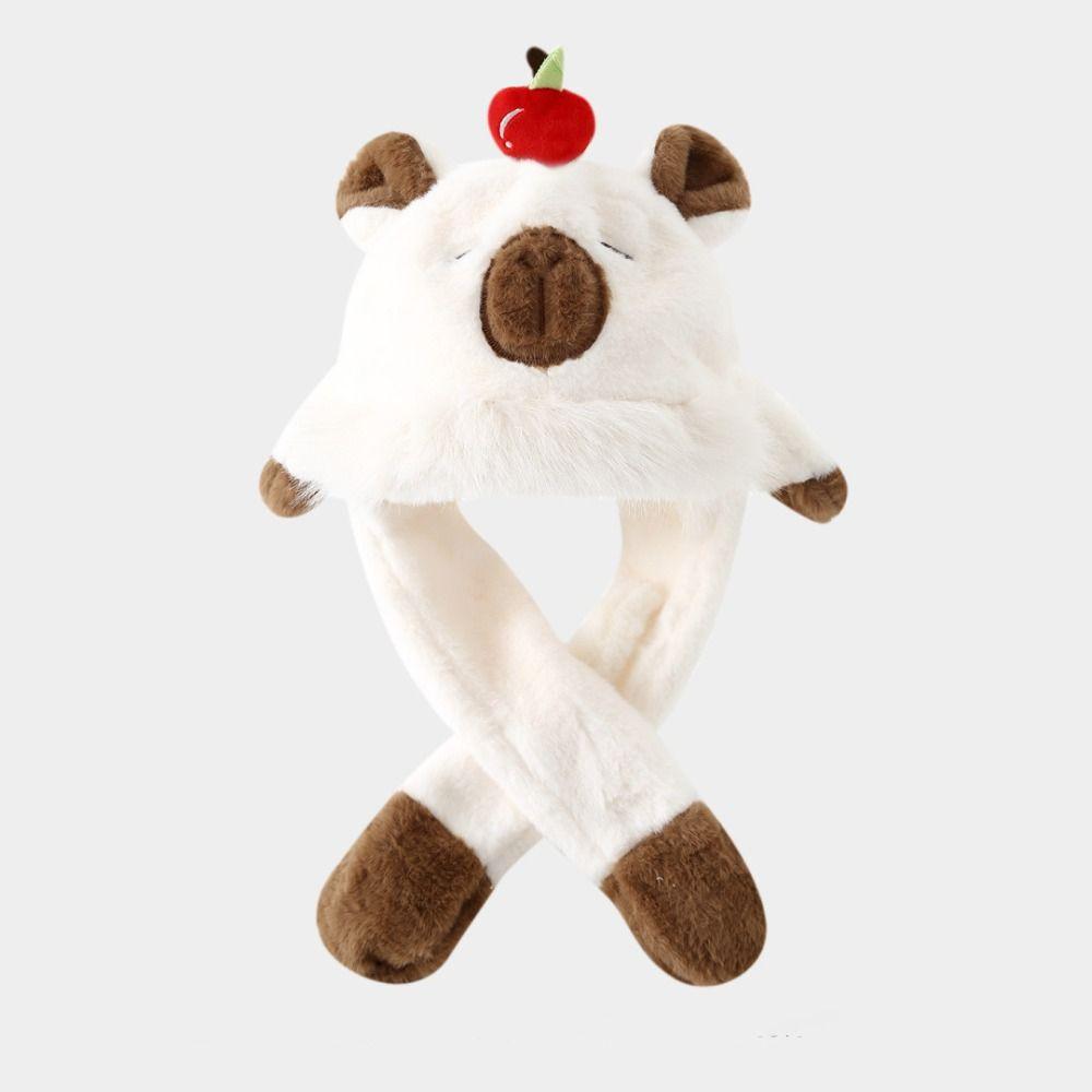 Thickened Kids Ear Protection Hat Windproof Plush Hat Scarf Set Cold Weather