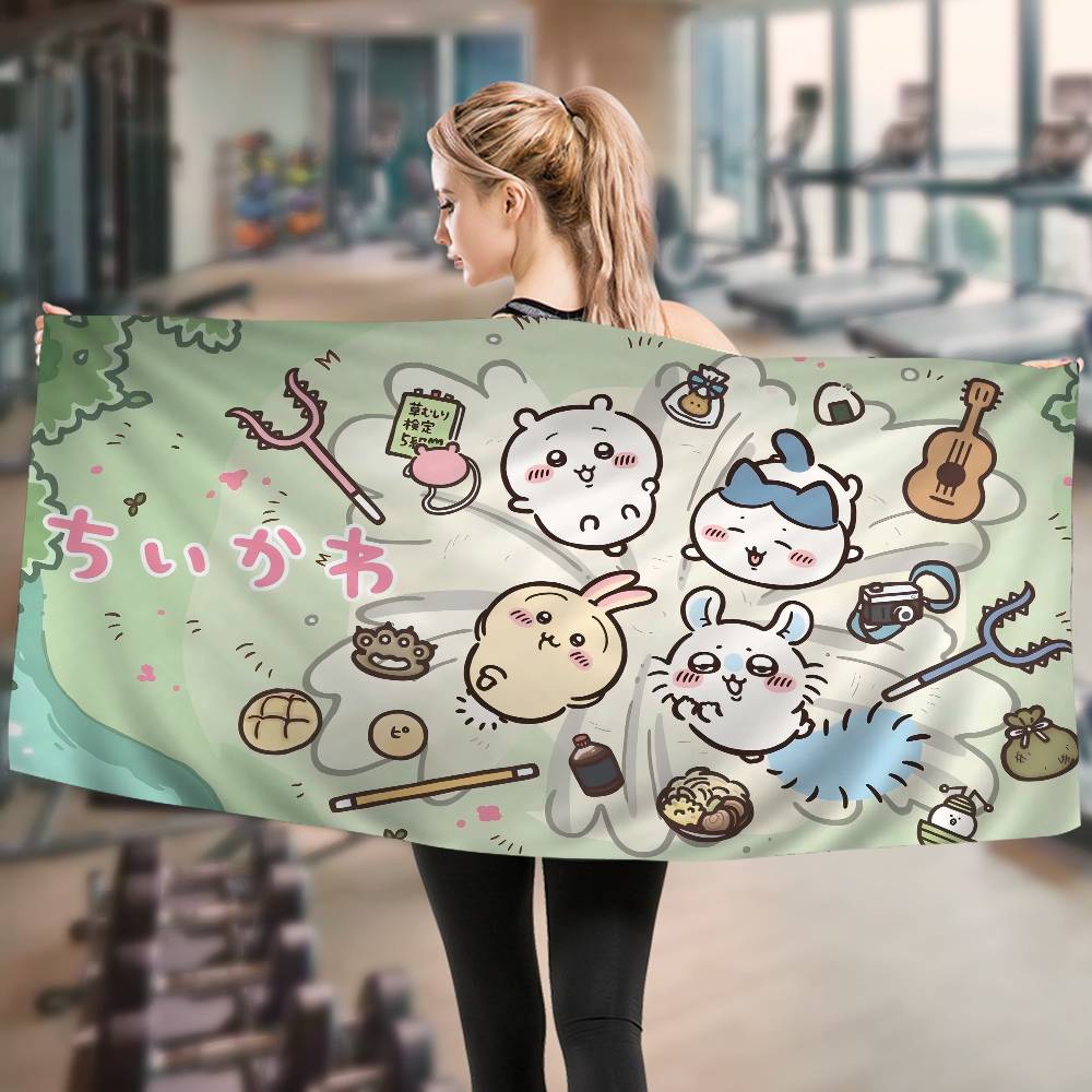 Cartoon C-Chiikawas Beach Towel Colorful Bath Towels for Girl Microfiber Quick Dry Custom Sand Free Beach Yoga Spa Gym Pool