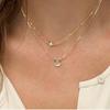 Korean Fashion Street Style Double Layer Letter U Rhinestone Short Necklace for Women
