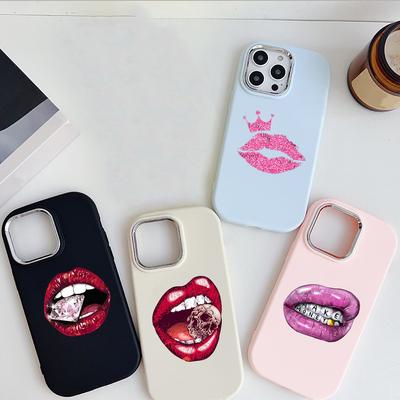 LZ20 Usta pocałunek projekt Miękkie etui na telefon Samsung S24 Ultra S23 Plus S21 FE A16 A54 A34 A05s A06 Infinix Hot 40 30i Ochrona obiektywu Odporna na wstrząsy
