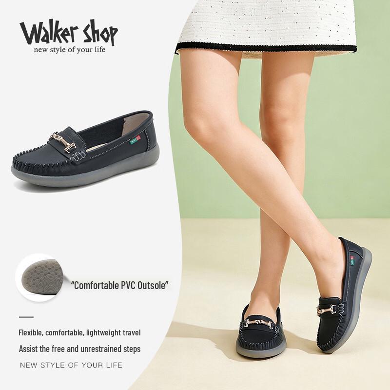 Walker Shop Women s Casual Flat Loafer Shoes 38