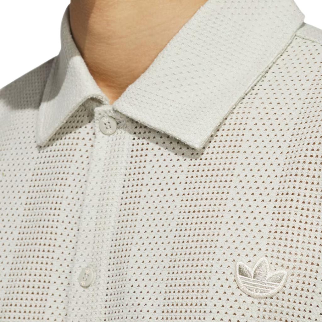 Adidas Originals Trefoil Series Comfortable Fashionable Simple Versatile Short Sleeve Polo Shirt Unisex Polo Shirts Gray White JP0653