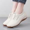Women Platform Loafers Casual Elegant Leather Khaki Sneakers Thick Sole Height Increase Shake Shoes Large Size
