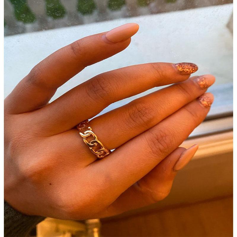 Minimalism Gold Color Round Geometric Finger Rings Set For Women  Classic Circle Open Ring Joint Ring Female Jewelry