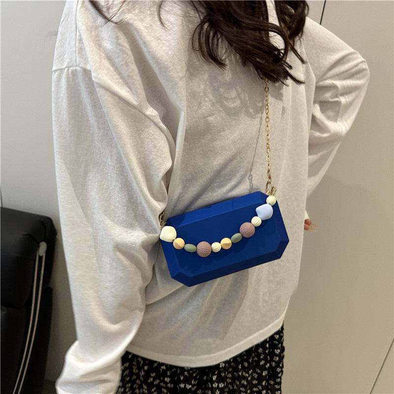 Bags Square Box Acrylic Bag for Women 2025 New Candy Color Single Shoulder Chain Crossbody Evening Bag