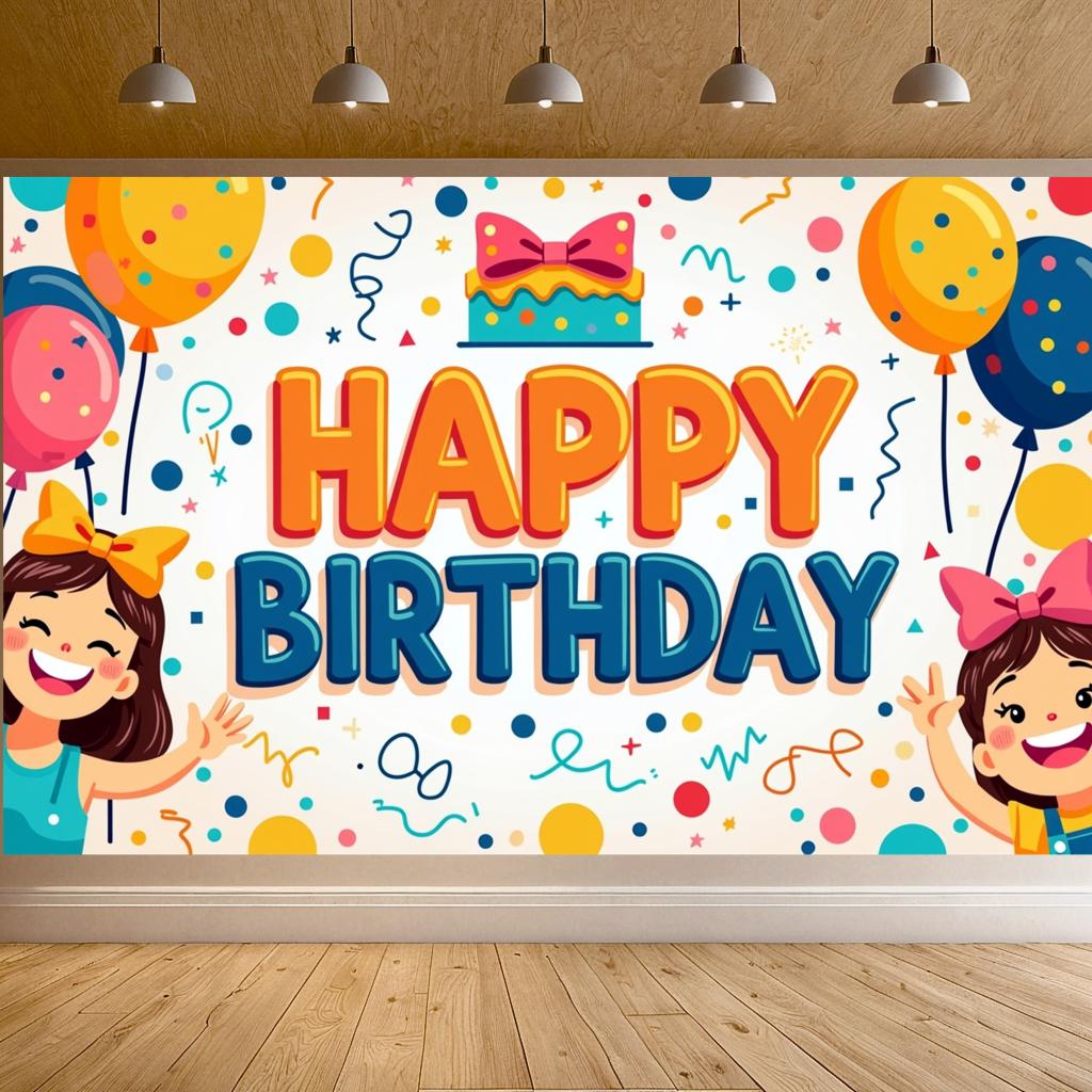 Celebration Background Kids Decoration Event Backdrop For Birthday Gathering Indoor Decoration Family Event