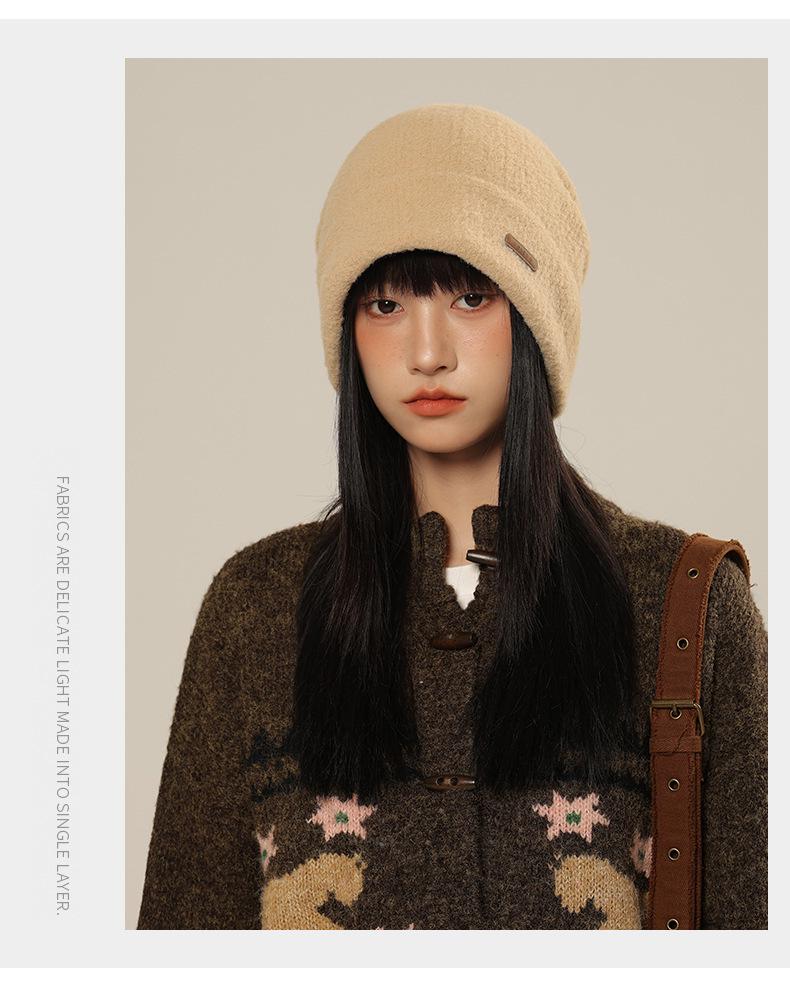 Korean Style Women's Warm Slouchy Beanie: Windproof Ear Protection for Autumn/Winter, Maternity-Friendly