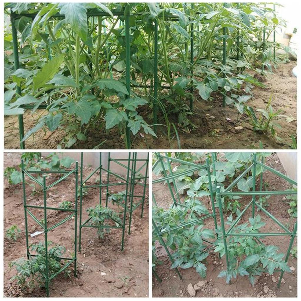 12 Stück Garten-Gemüsepfähle für Pflanzenkäfige, Unterstützung für Tomatenkäfige für vertikale Kletterpflanzen für 11 mm Pfähle
