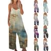 Women's Printed Jumpsuit Casual Loose Adjustable Suspender Jumpsuit