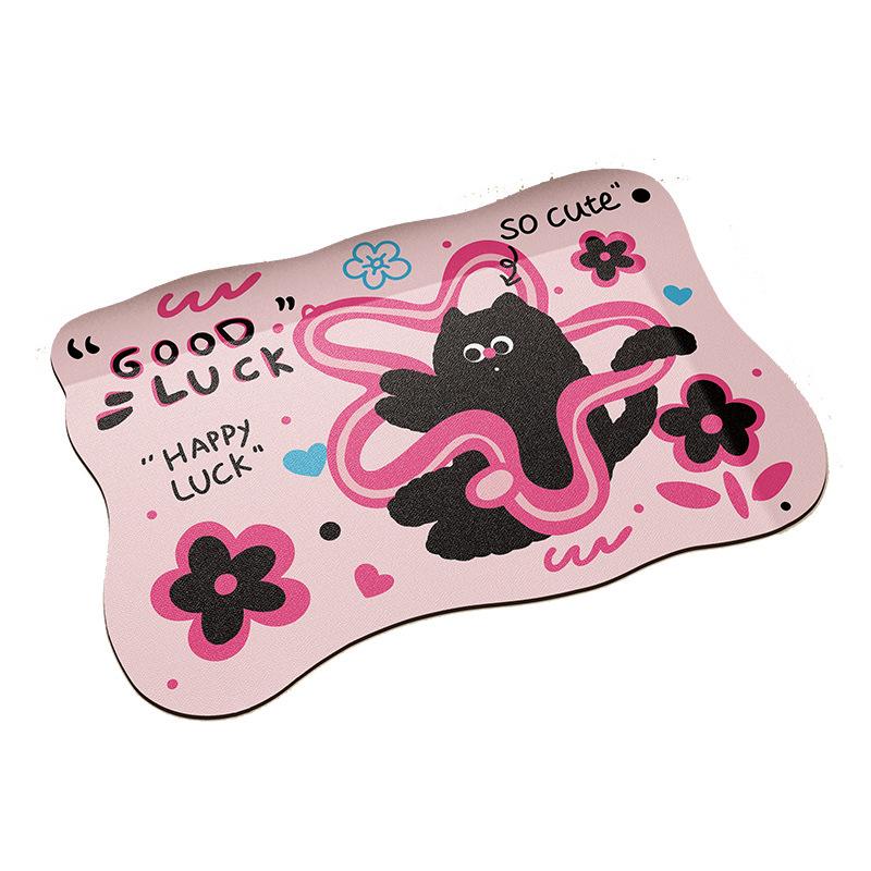 Cartoon Bathroom Floor Mat Diatom Mud Water Absorption Quick-drying Bathroom Door Anti-slip Foot Mat Toilet Toilet Toilet Door Mat