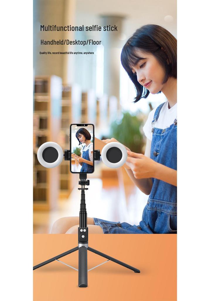 Bluetooth Selfie Stick Tripod with Remote - Portable, Retractable Phone Stand for Live Broadcasting